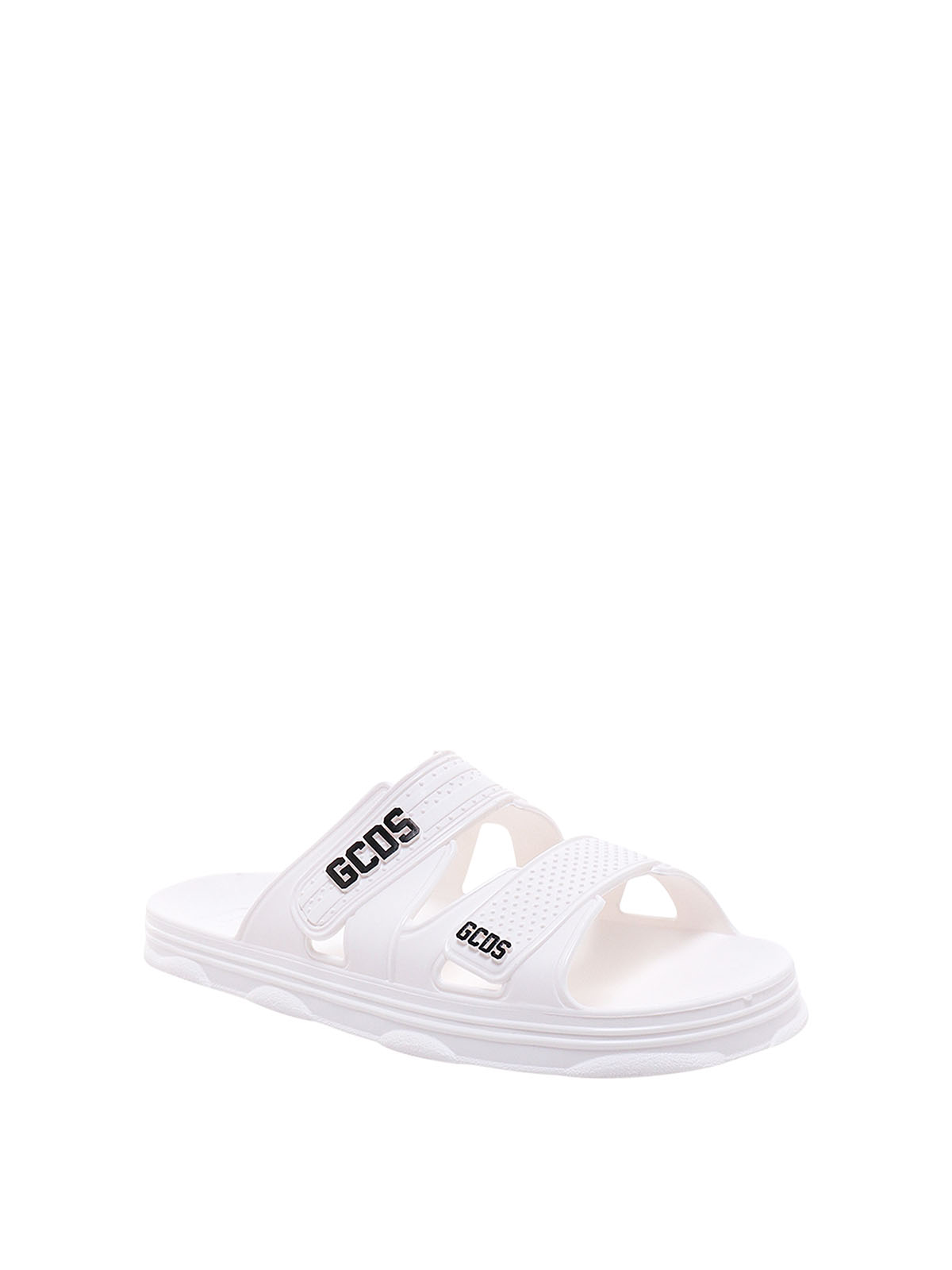 Shop Gcds Rubber Sandals In White