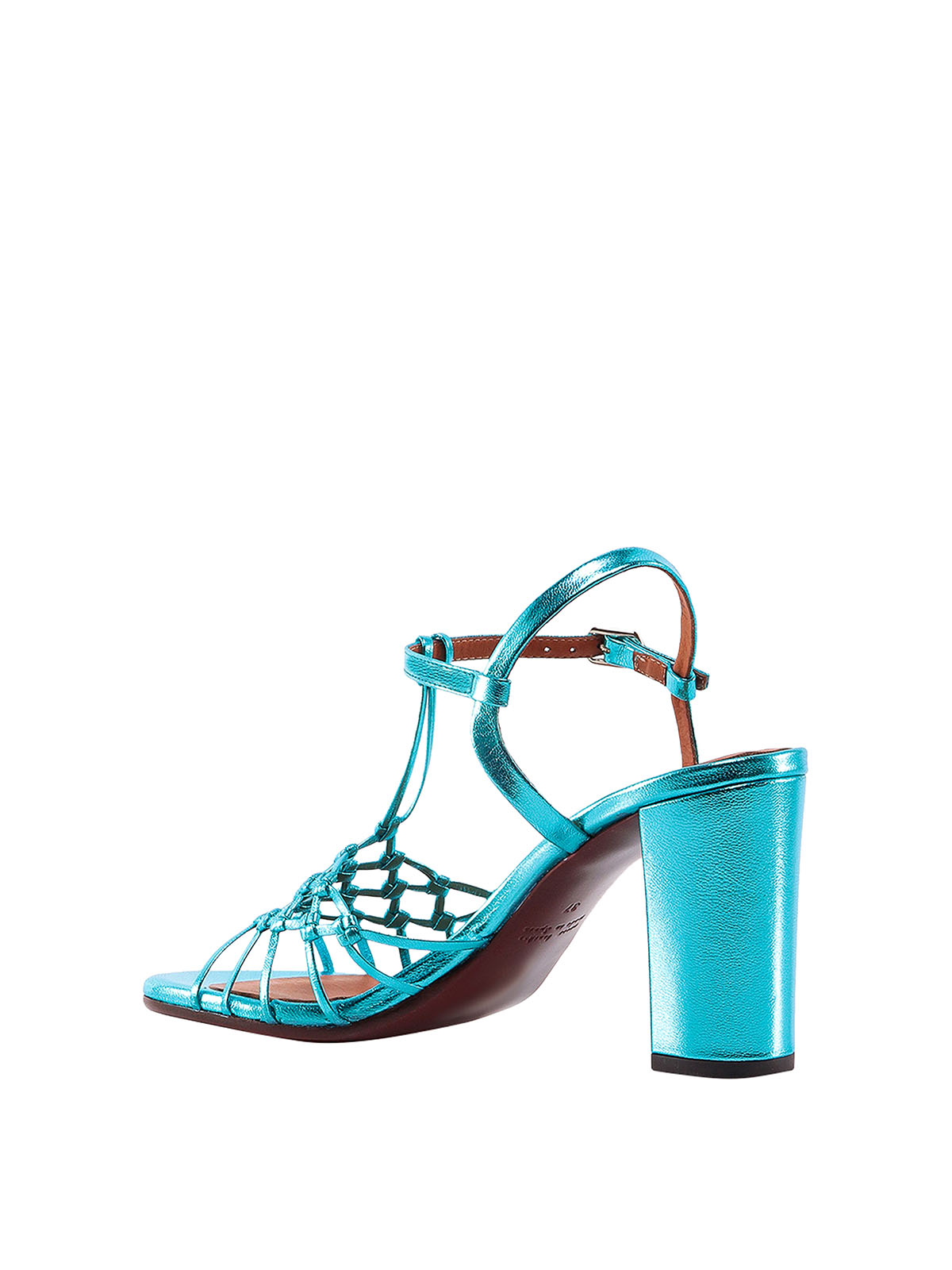 Shop Chie Mihara Laminated Leather Sandals In Blue