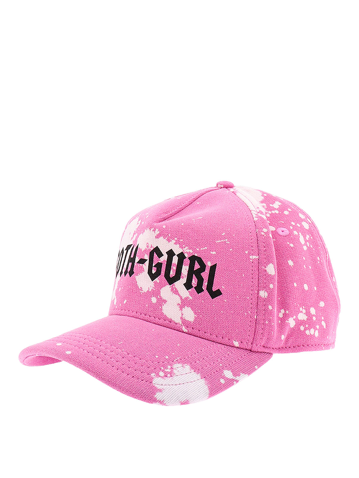 Shop Dsquared2 Cotton Hat With Frontal Print In Pink