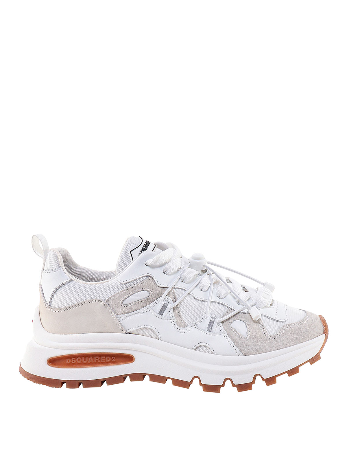 Shop Dsquared2 Nylon And Suede Sneakers In White