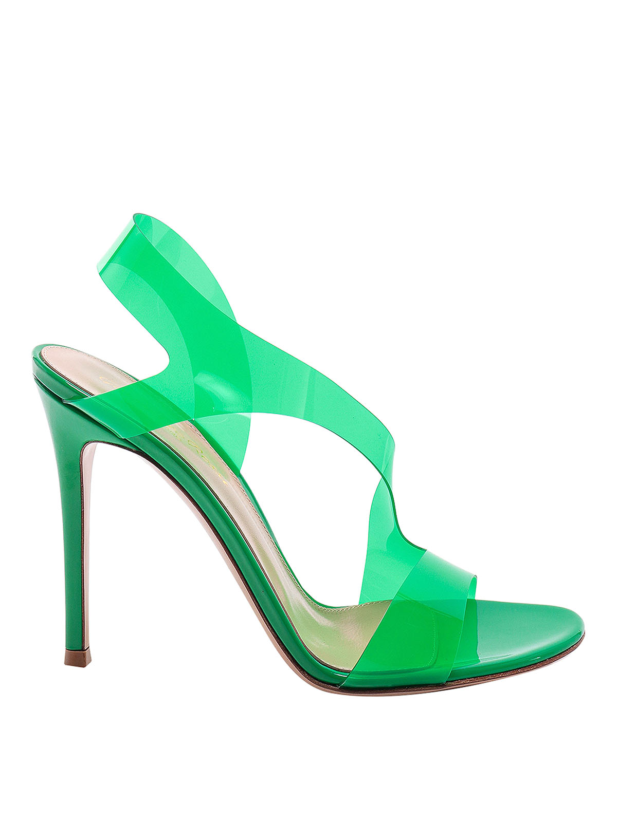 Gianvito Rossi Patent Leather Sandals In Green