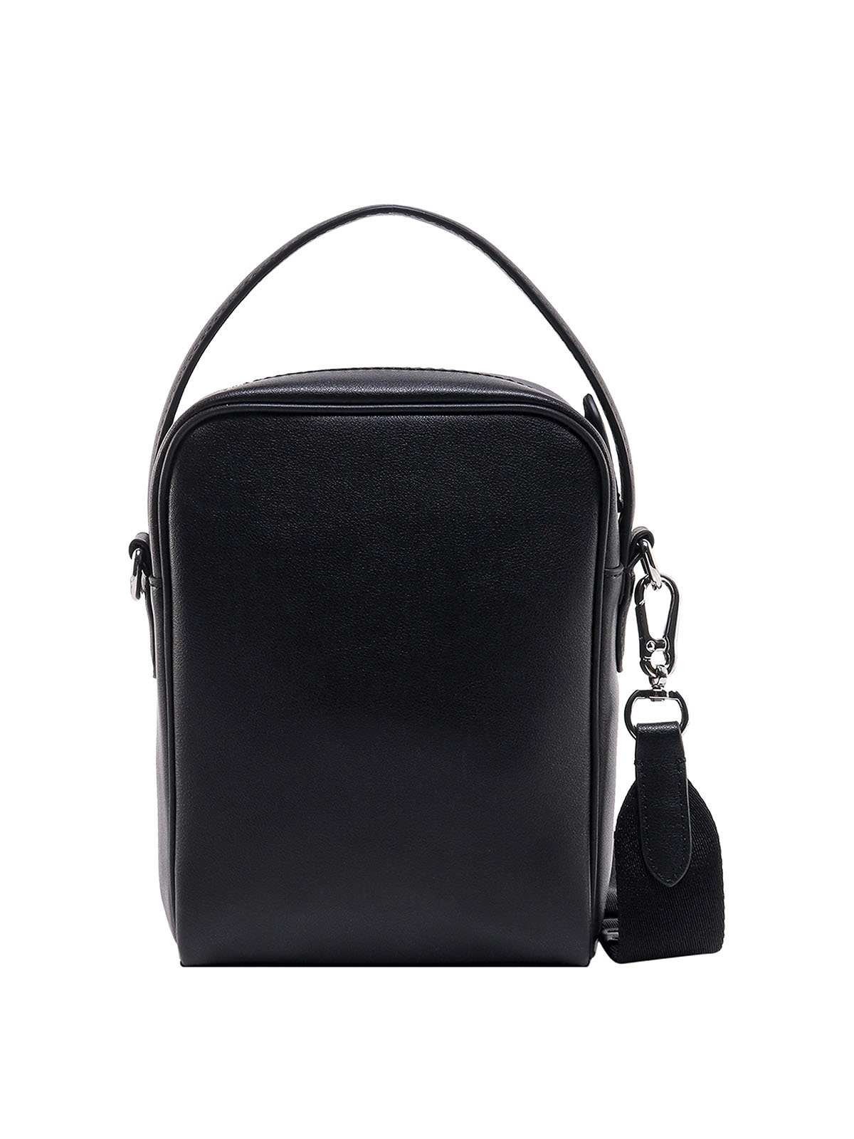 Shop Karl Lagerfeld Leather Shoulder Bag With Iconic Karl Patch In Black
