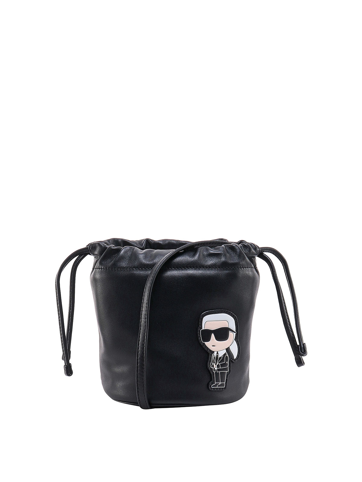Bucket bags Karl Lagerfeld - Leather bucket bag with iconic karl patch ...