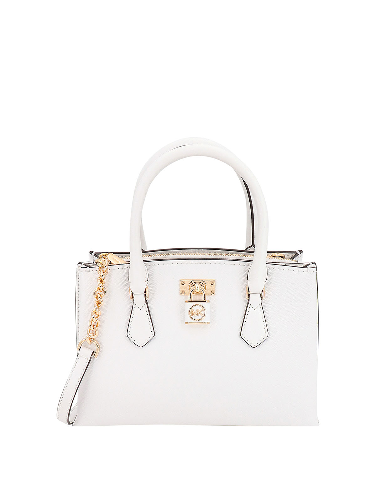 Michael Kors Saffiano Leather Handbag In White