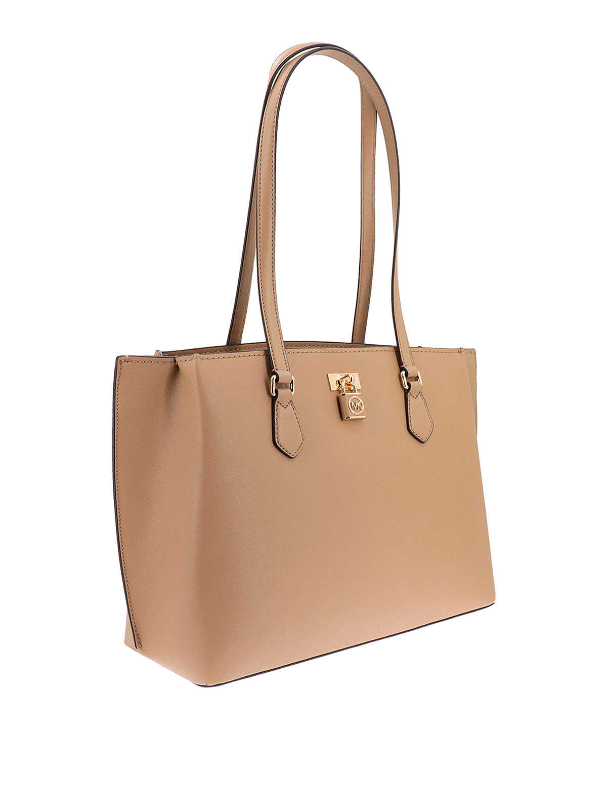 Shop Michael Kors Saffianoo Leather Handbag In Brown