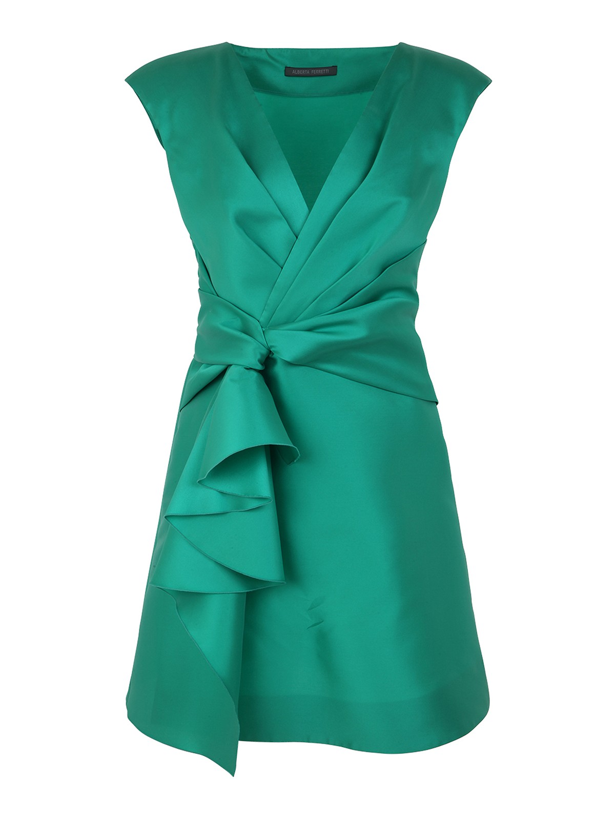 Shop Alberta Ferretti Mikado Short Dress In Green