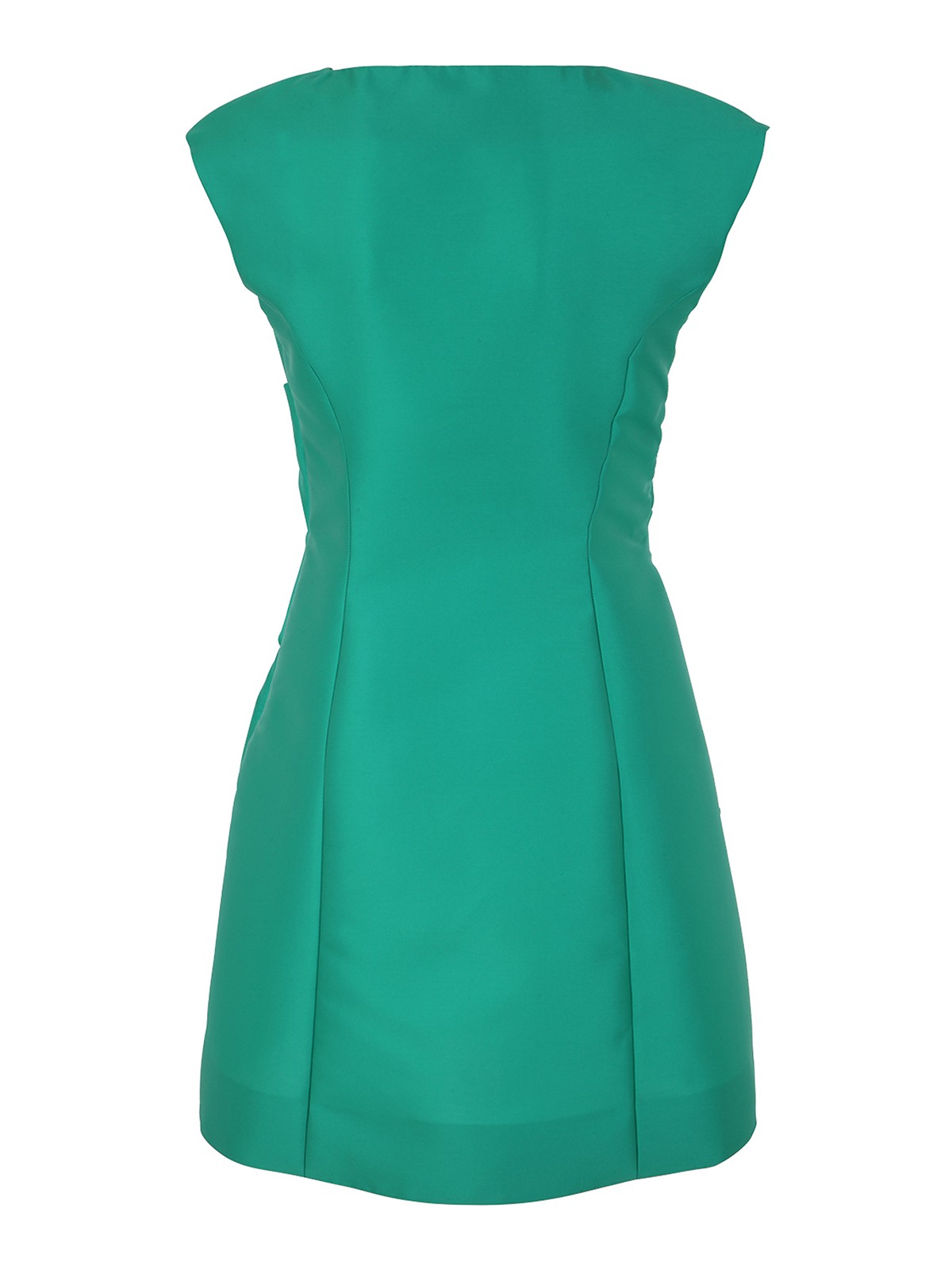Shop Alberta Ferretti Mikado Short Dress In Green