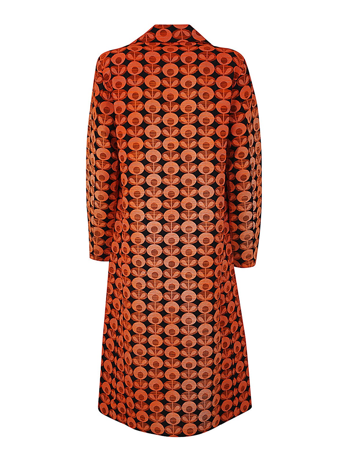 Shop Avant Toi 70`s Jacquard Rever Coat In Orange