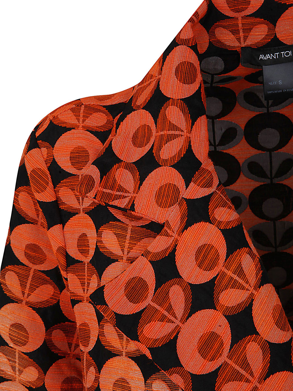 Shop Avant Toi 70`s Jacquard Rever Coat In Orange