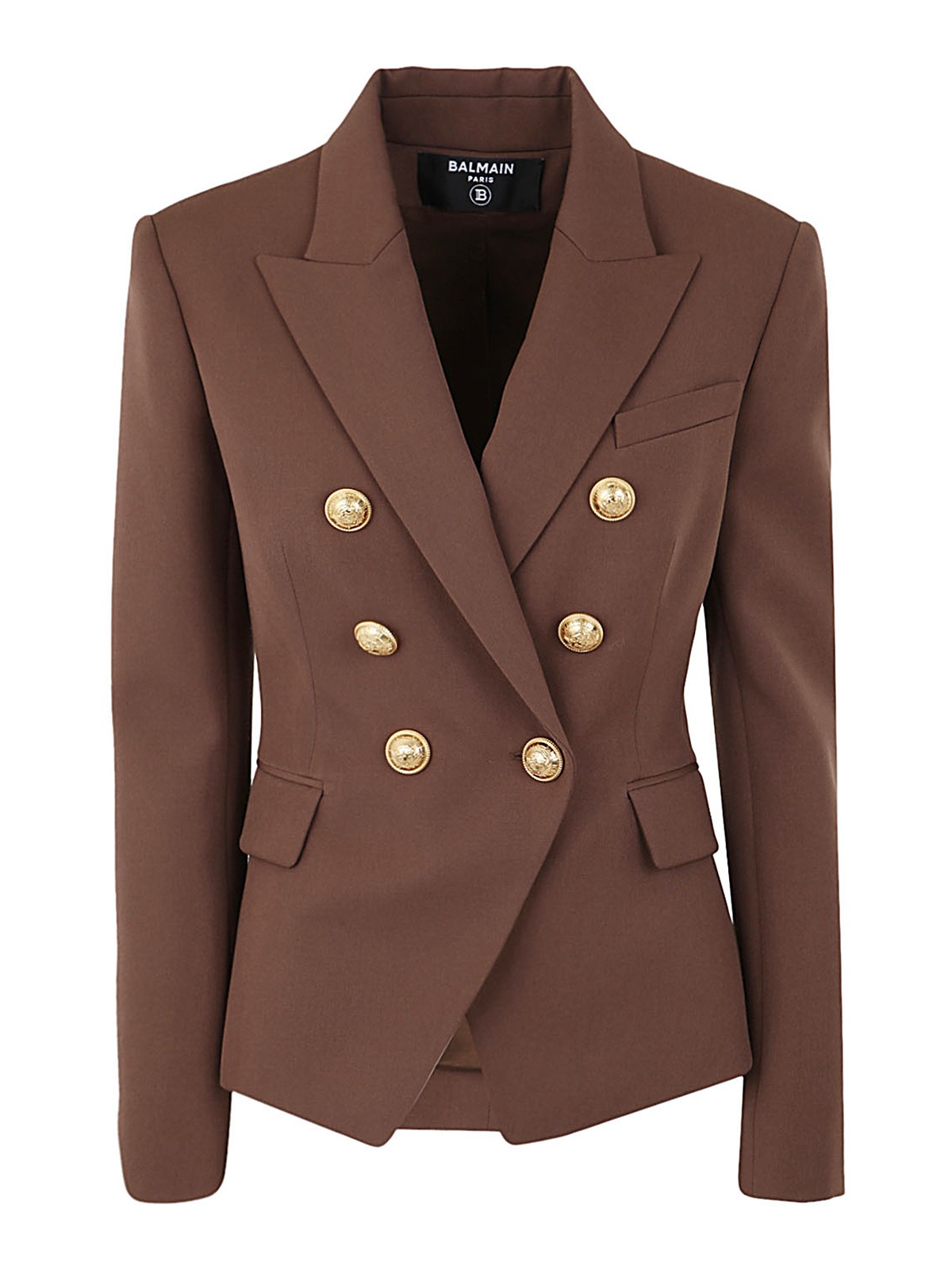 brown balmain blazer