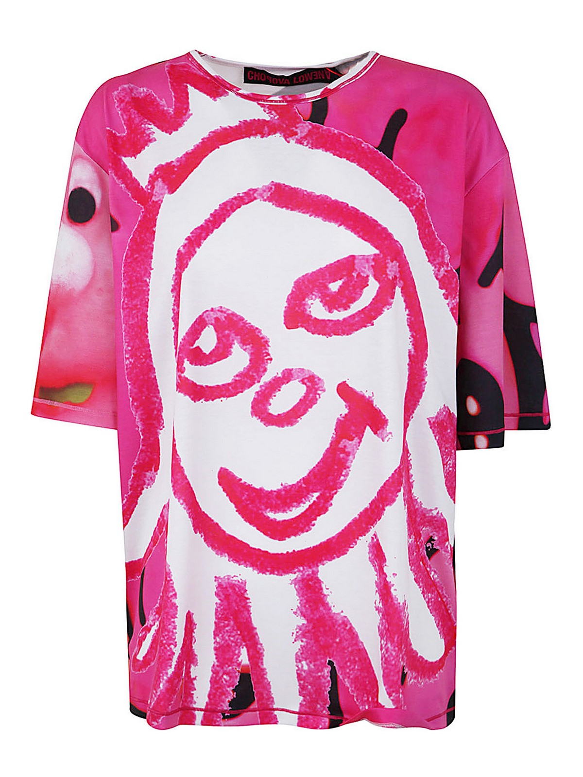 トップス Chopova Lowena Pink Caterpillar Face T Chopova Lowena Pink Caterpillar Face T-Shirt Chopova Lowena