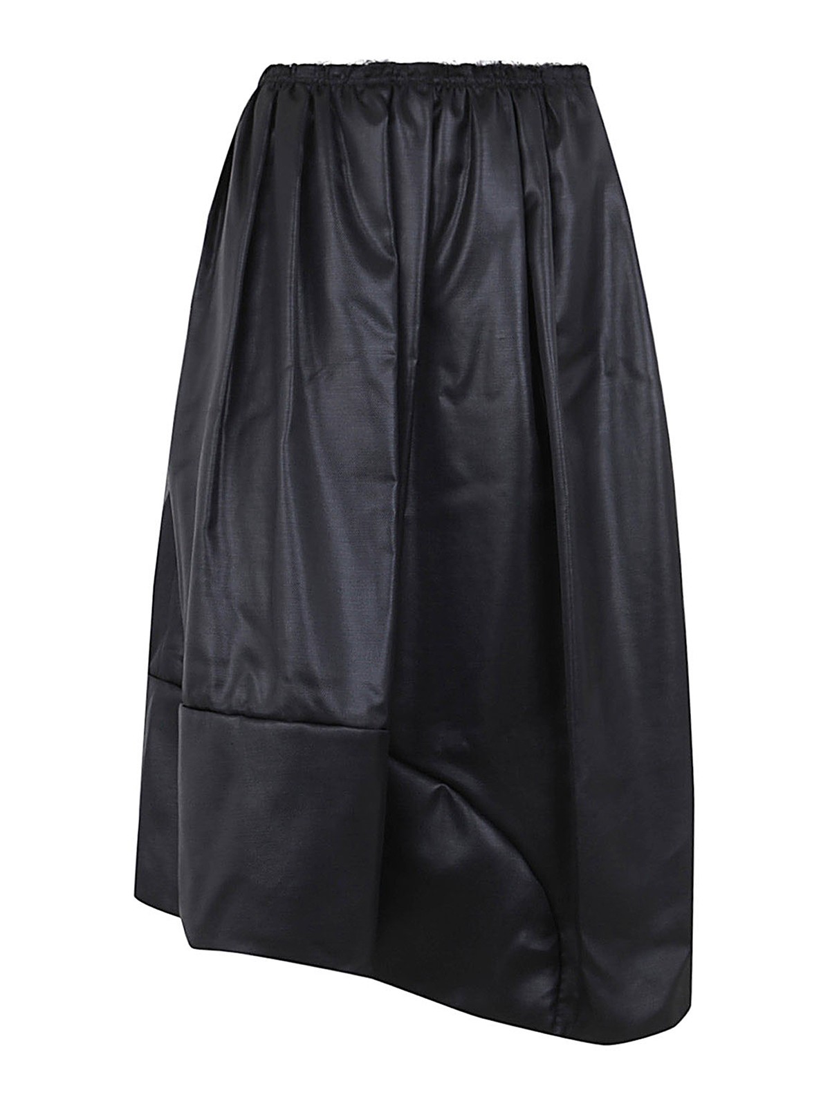 Comme Des Garçons Asymmetric Leather Skirt In Black