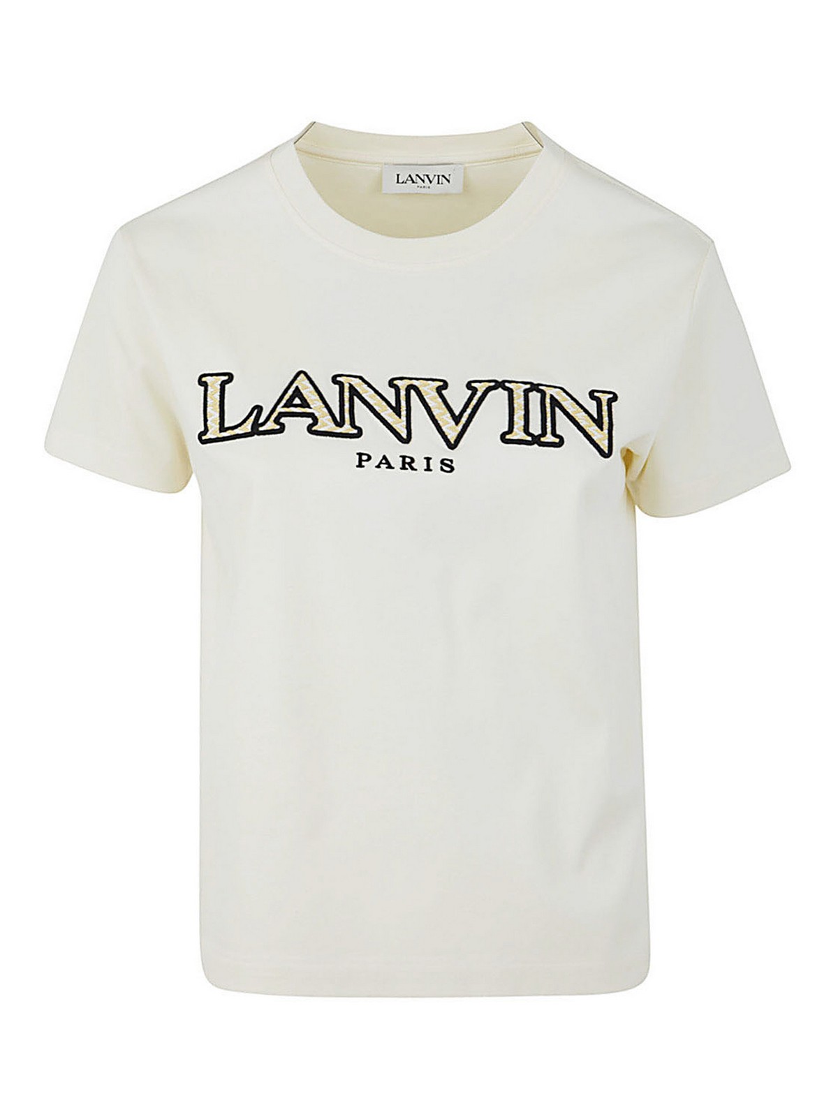 Shop Lanvin Logo Cotton T-shirt In White