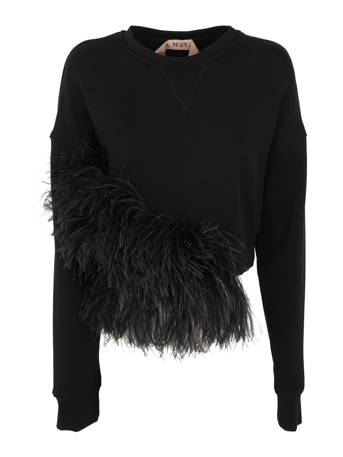 Sweatshirts & Sweaters N°21 - Short sweater with feathers - E01140389000