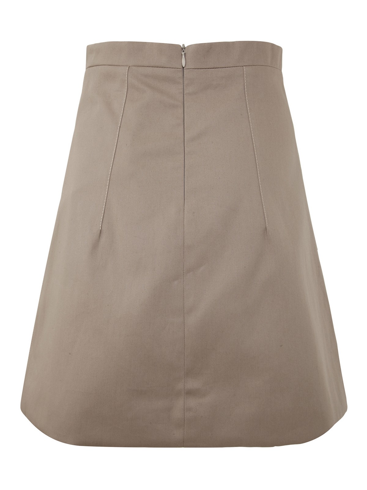 Shop Patou Logo Buttoned Cotton Skirt In Brown