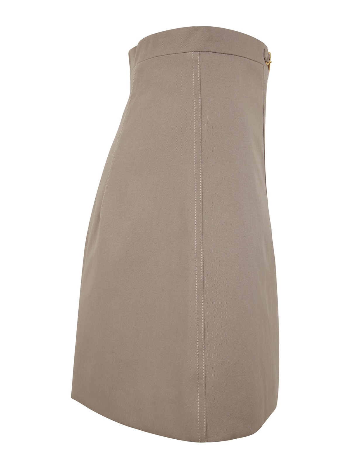 Shop Patou Logo Buttoned Cotton Skirt In Brown
