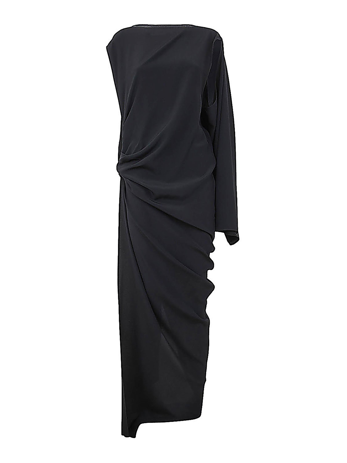Rick Owens Asymmetric Long Dress In Black