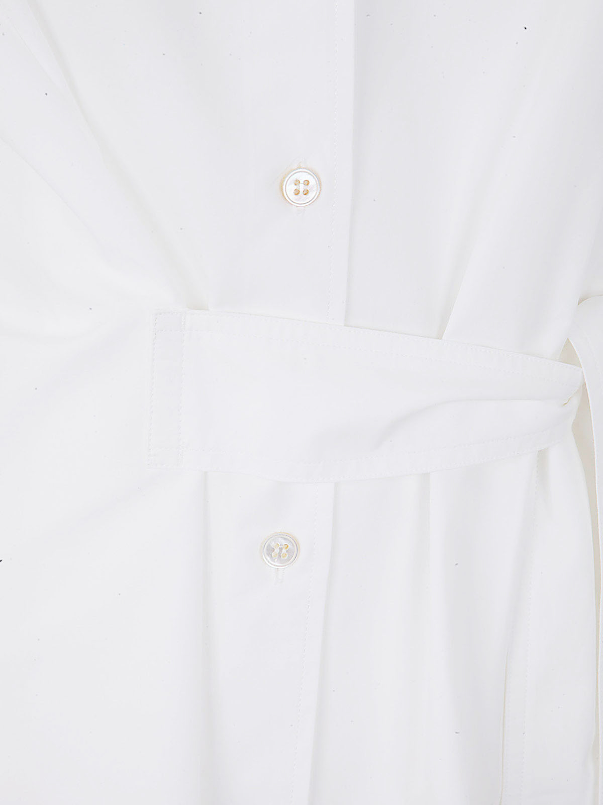 Shop Studio Nicholson Tie Waisted Shirt In White