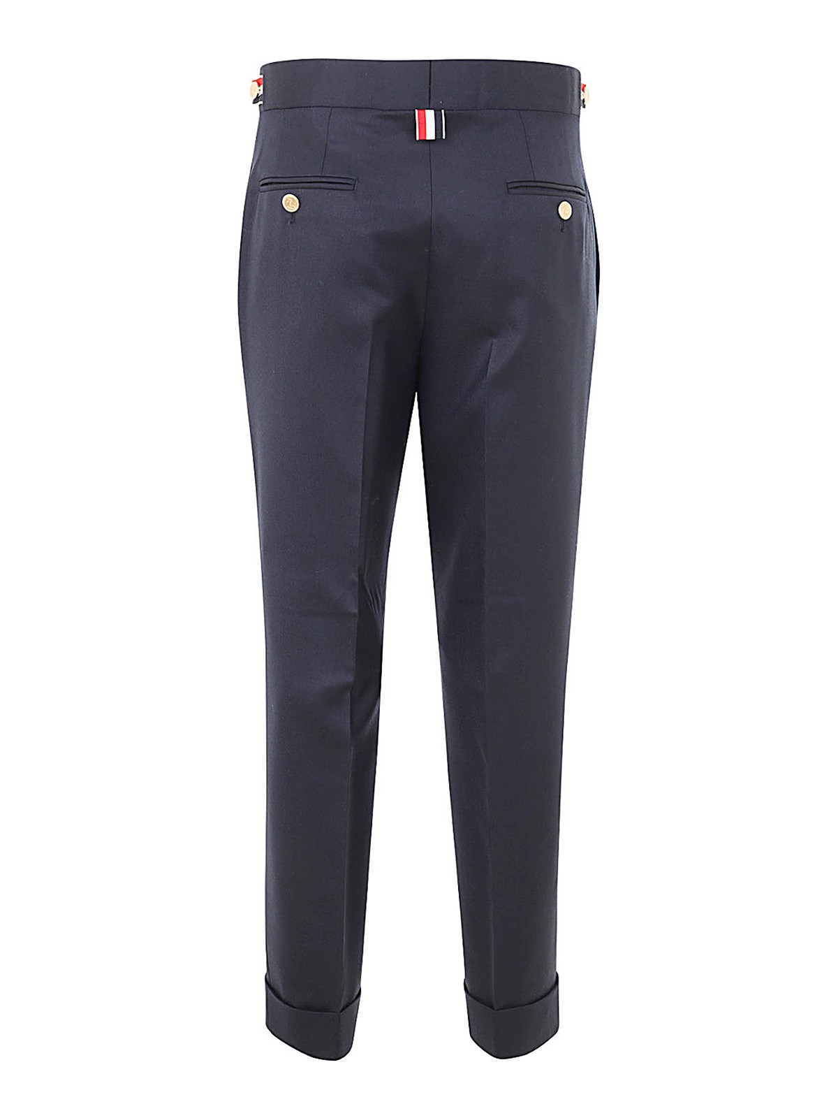 Shop Thom Browne Tab Pleated Trouser In Blue