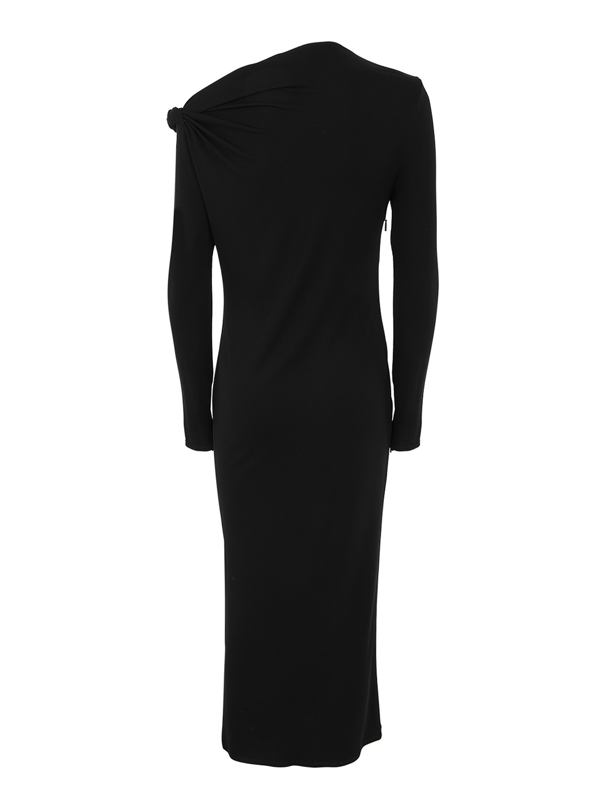 Shop Versace Jersey Long Dress In Black