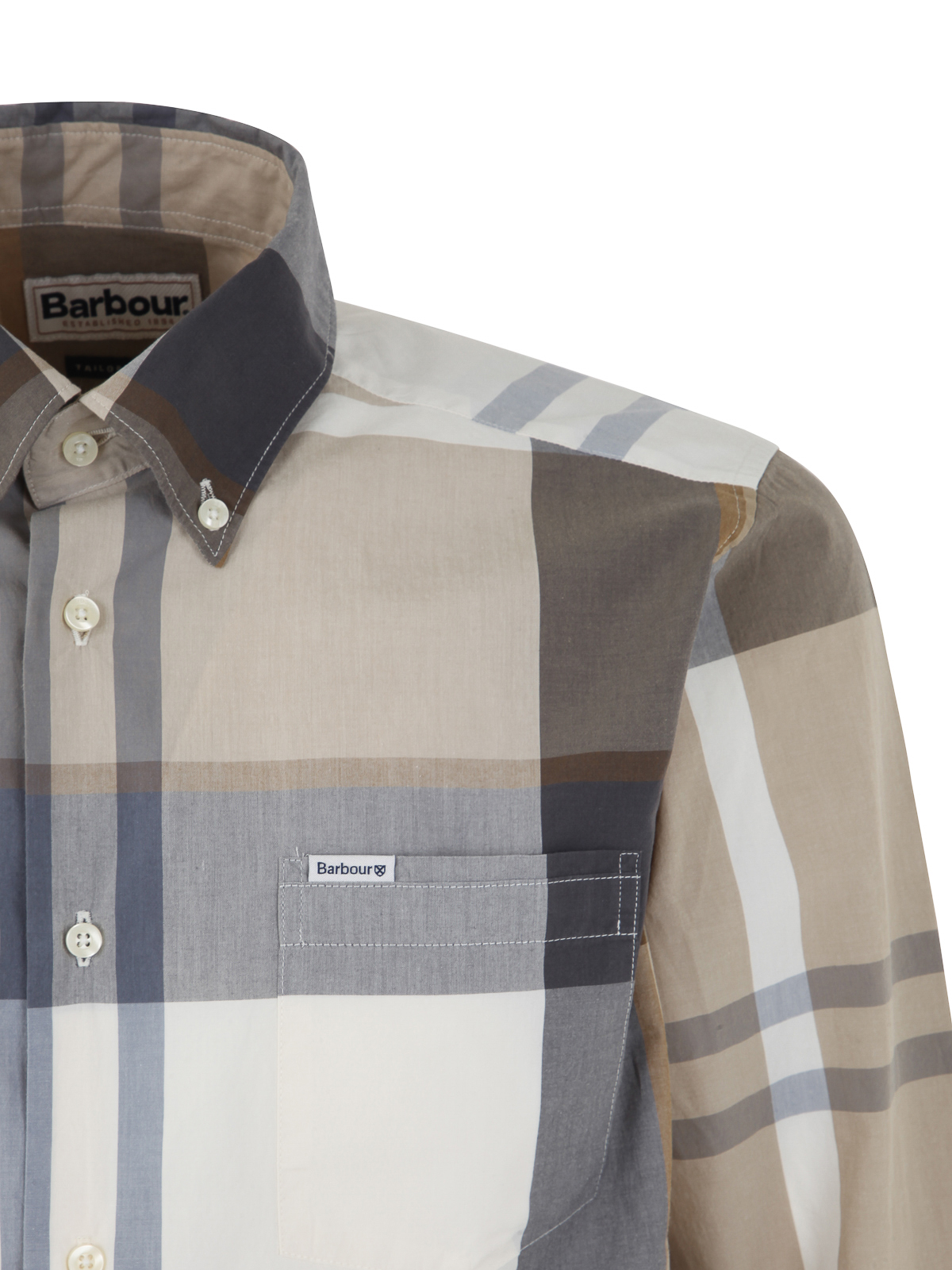 Shop Barbour Patterned Cotton Shirt In Brown