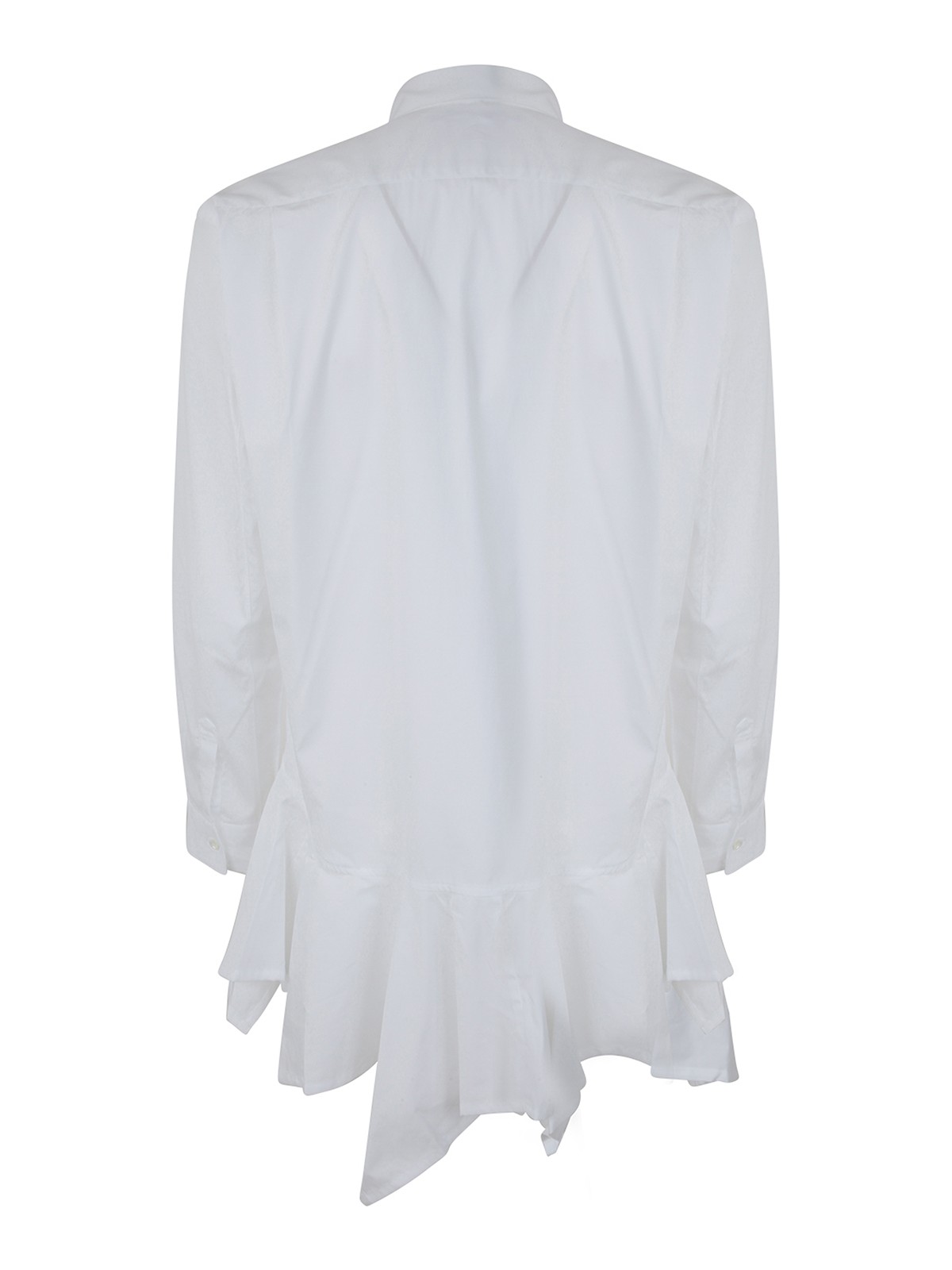 Shop Comme Des Garçons Ruffled Cotton Shirt In White