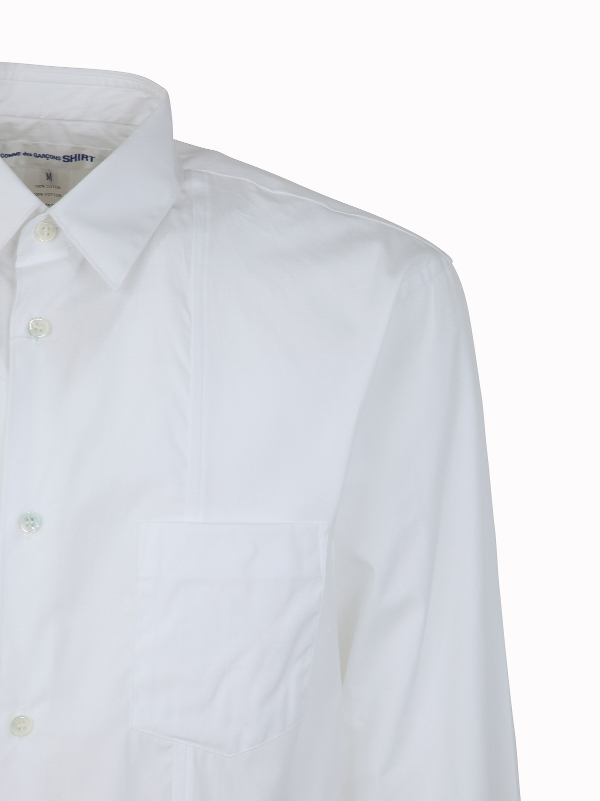 Shop Comme Des Garçons Ruffled Cotton Shirt In White