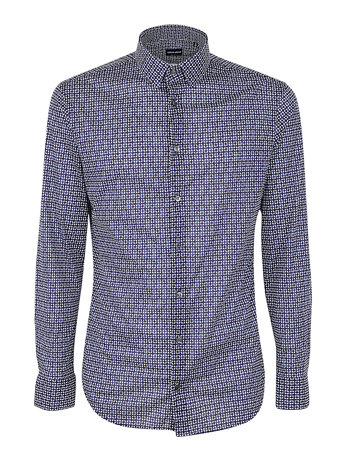 Shop Giorgio Armani Jacquard Shirt In Blue