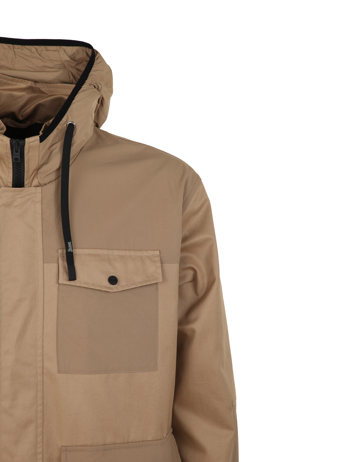 Shop Herno Field Hooded  Jacket In Light Brown