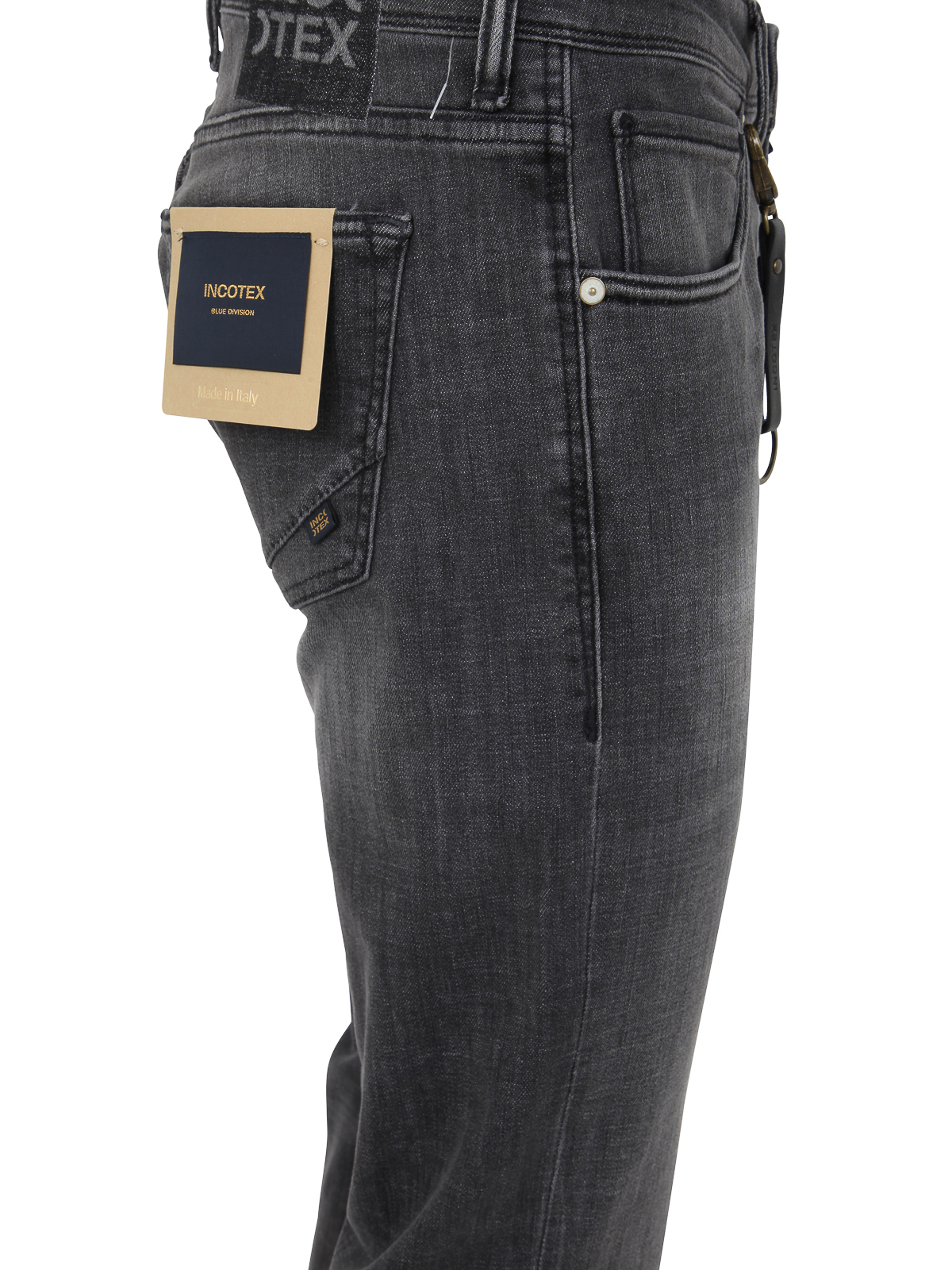 Shop Incotex Genjc Five Pocket Comfort Denim Jeans In Black