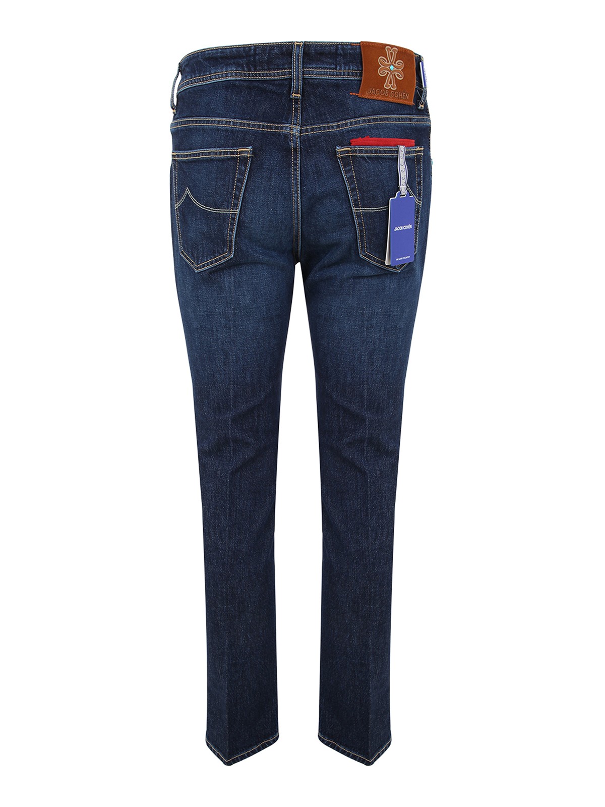 Shop Jacob Cohen Scott Slim Crop Carrot Fit Five Pockets Jeans In Dark Wash