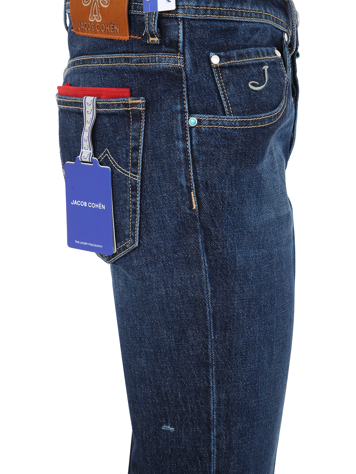 Shop Jacob Cohen Scott Slim Crop Carrot Fit Five Pockets Jeans In Dark Wash