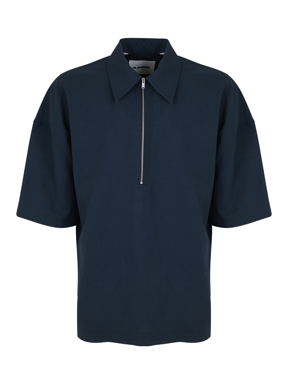 Jil Sander Large Fit Short Sleeve Polo In Blue