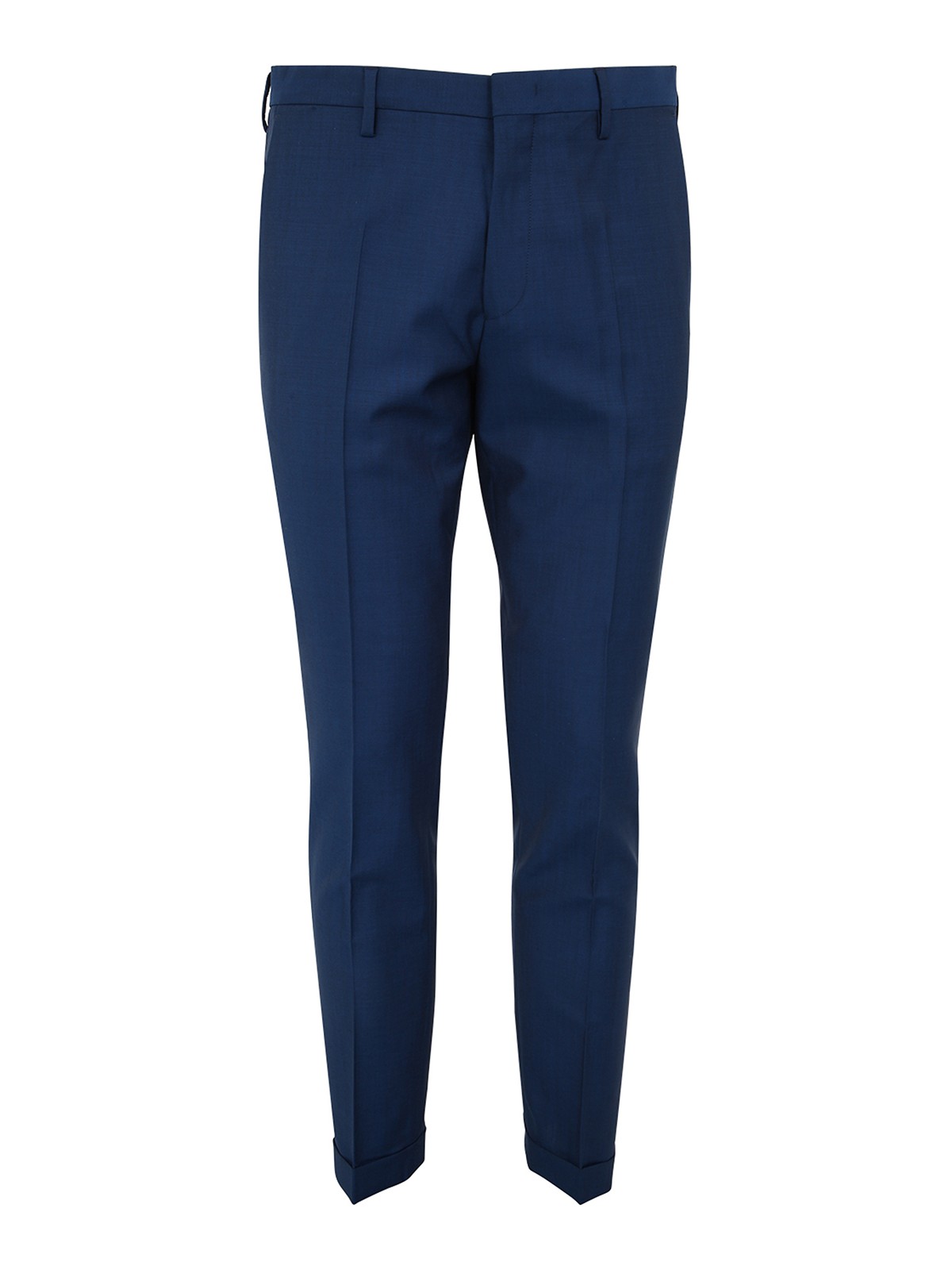 Paul Smith Wool Blend Casual Trousers In Blue