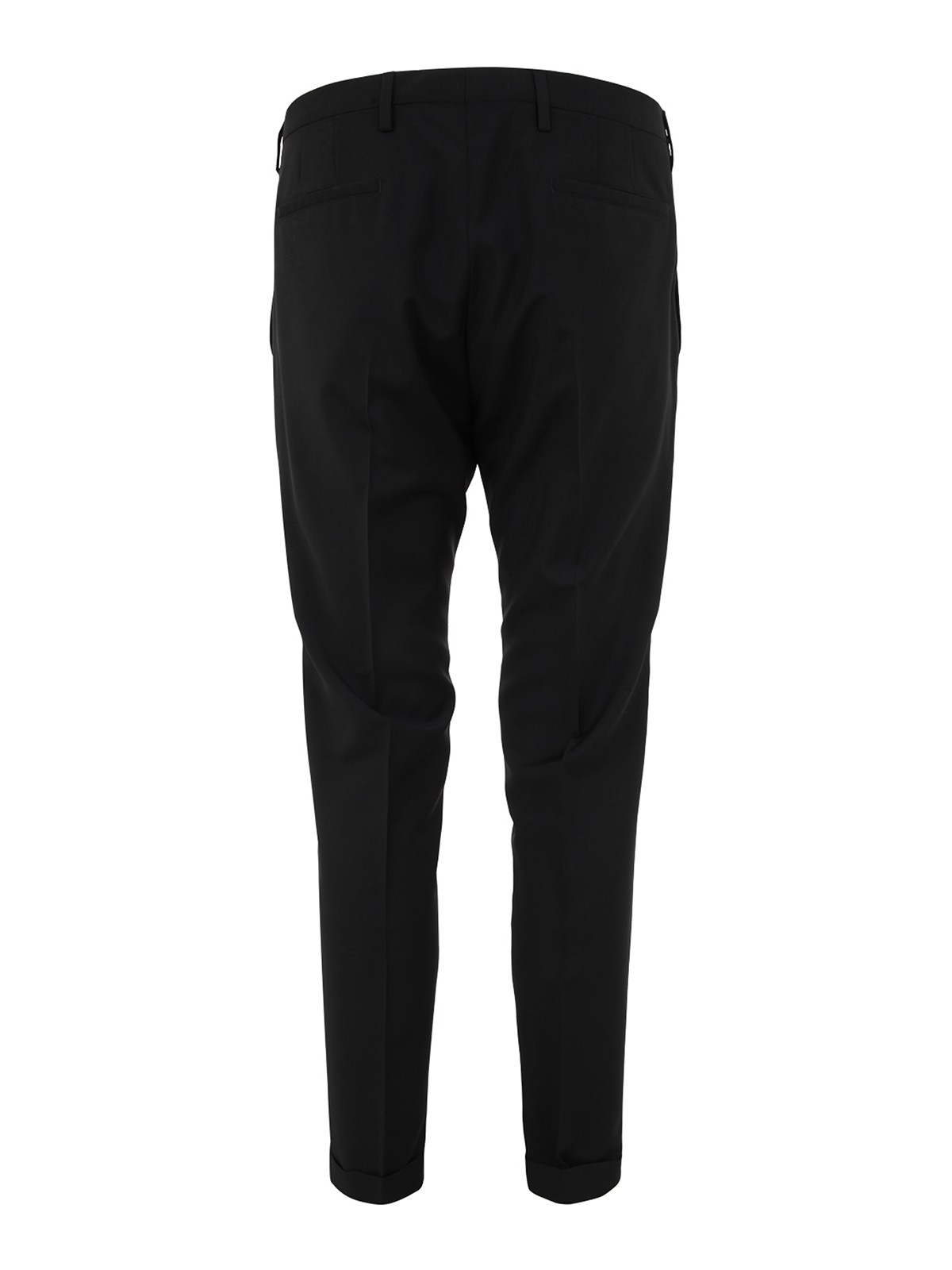 Shop Paul Smith Wool Blend Casual Trousers In Black