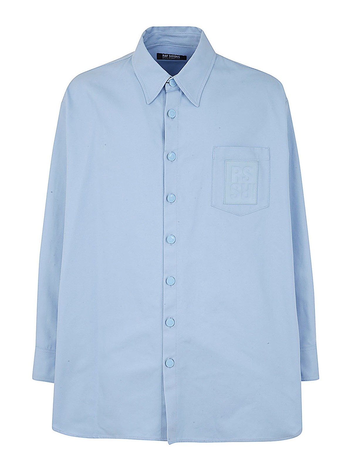 Oversized Buttoned Denim Shirt In Light Blue