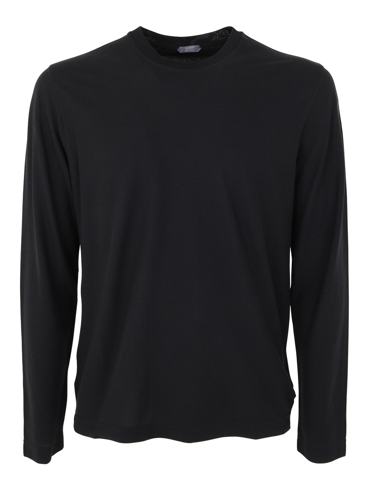 Zanone Cotton T-shirt In Black