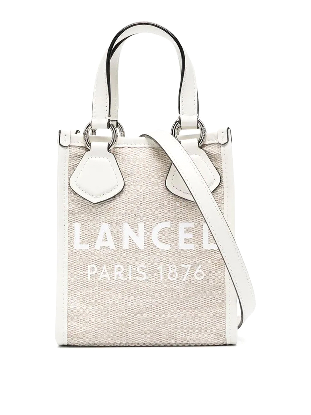Lancel Summer Canvas Bag With Logo In White