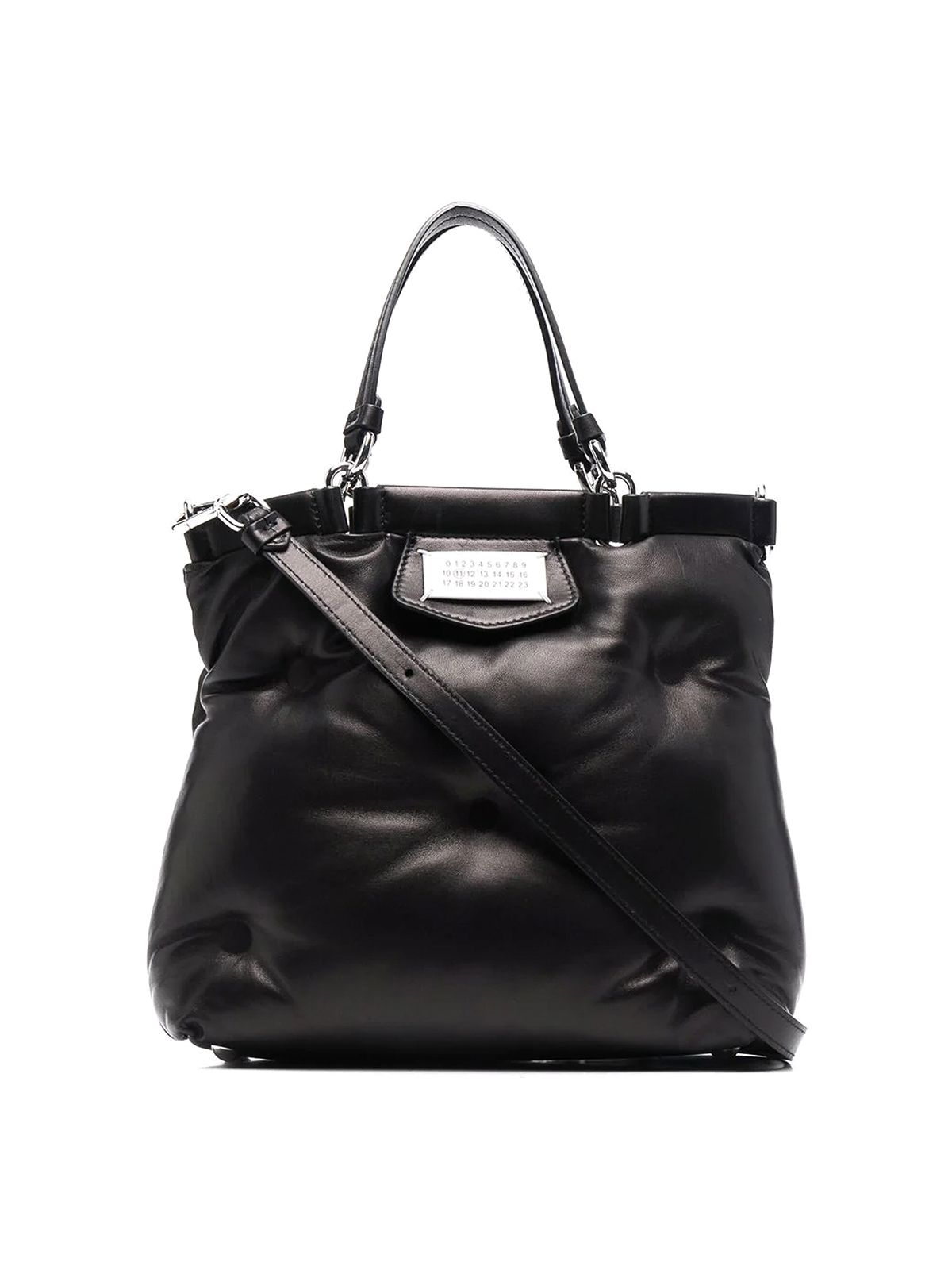 Shop Maison Margiela Glam Slam Leather Small Bag In Black