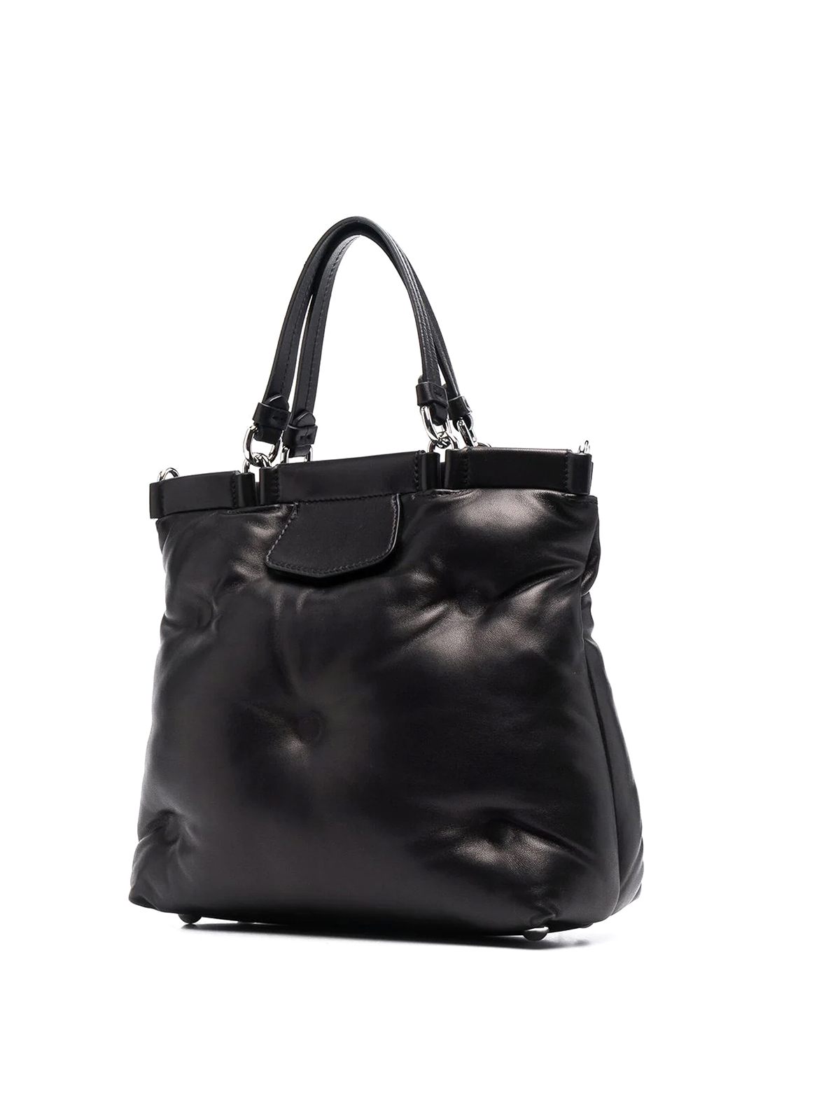 Shop Maison Margiela Glam Slam Leather Small Bag In Black