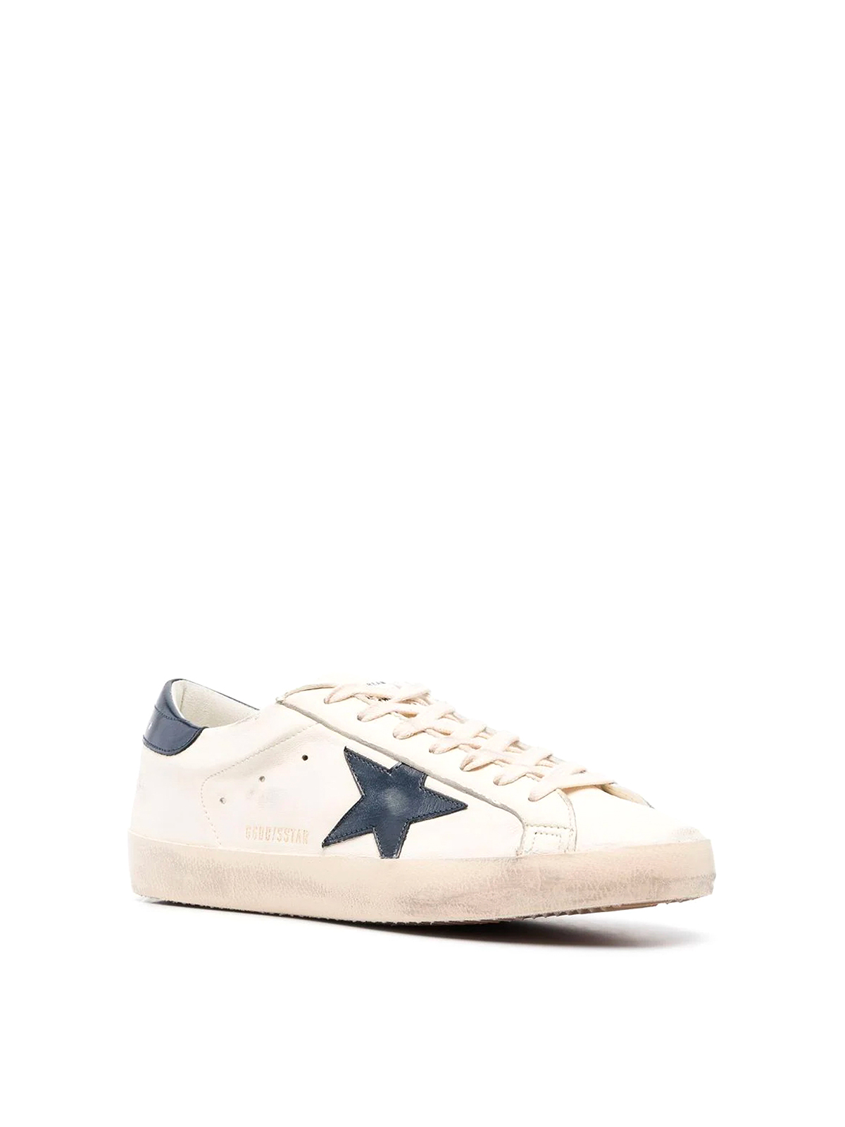 Shop Golden Goose Super Star Leather Sneakers In Blanco