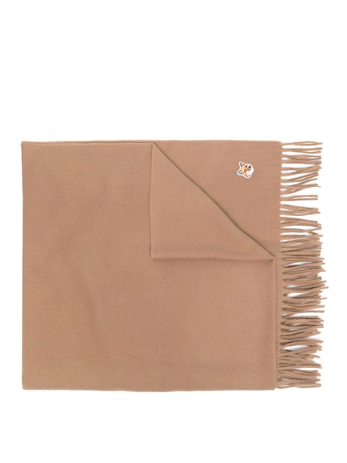 Maison Kitsuné Fox head patch wool scarf|FU06208BT3004092P221
