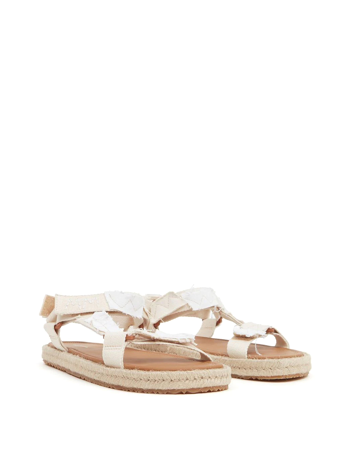 Shop Maison Margiela Straps Flat Sandals In Blanco