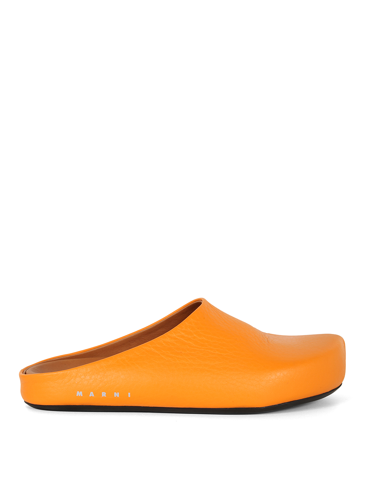 Marni Orange Fussbett Sabot Slippers