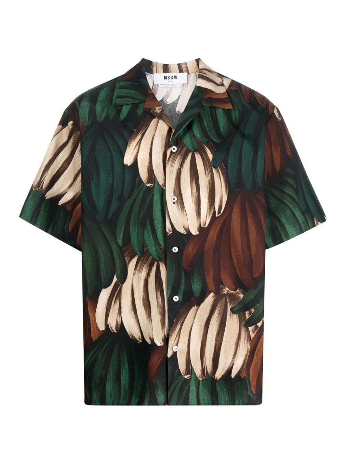 Shop Msgm Banana-print Shirt In Green