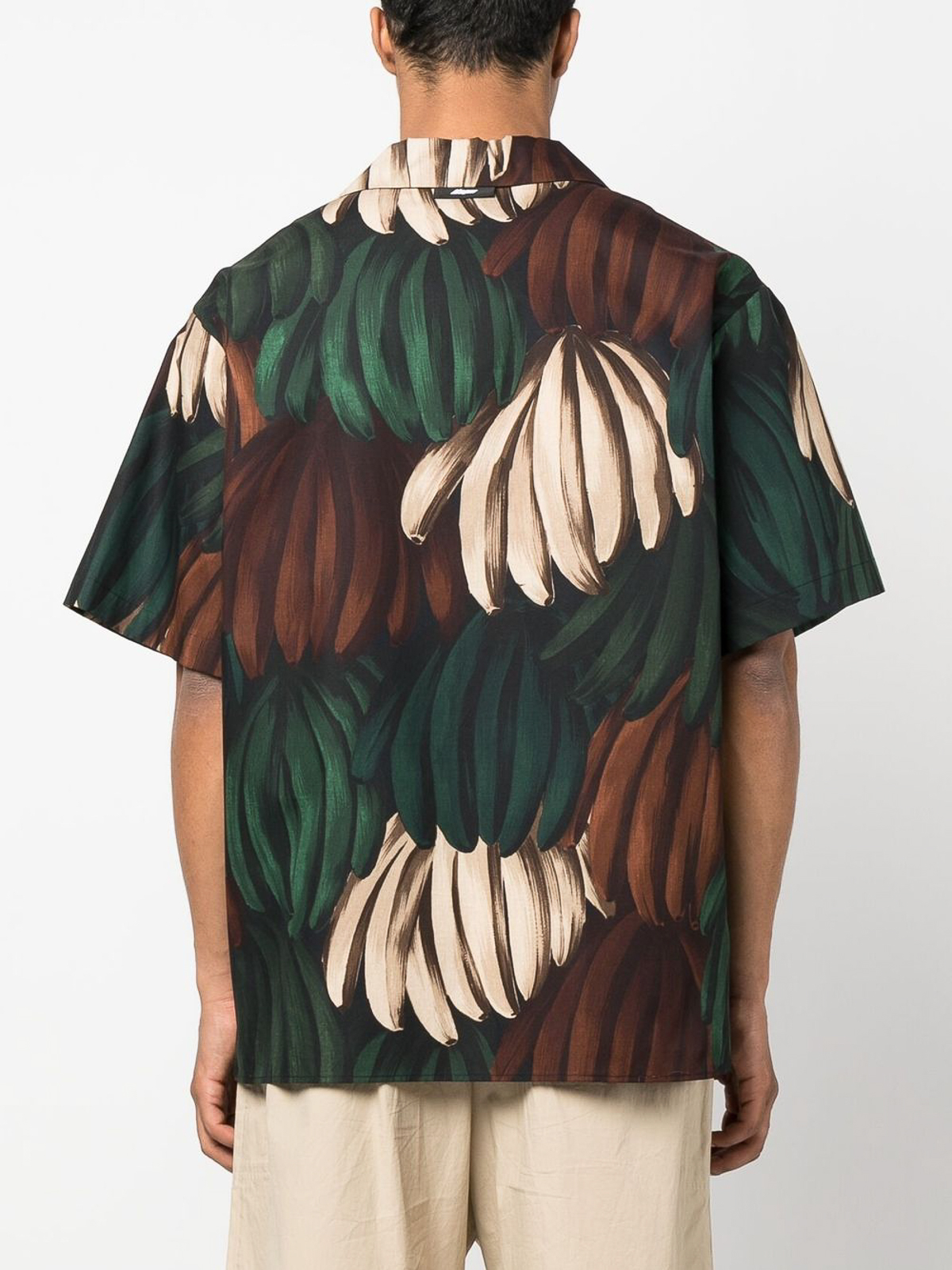 Shop Msgm Banana-print Shirt In Green