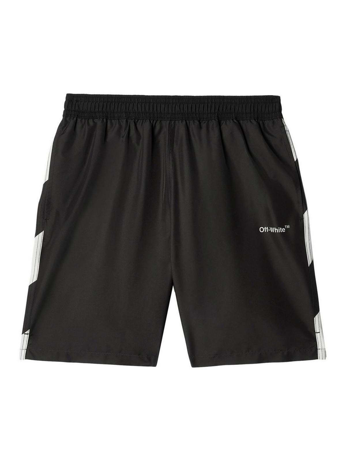 Shop Off-white Diag Surfer Swimshorts In Negro