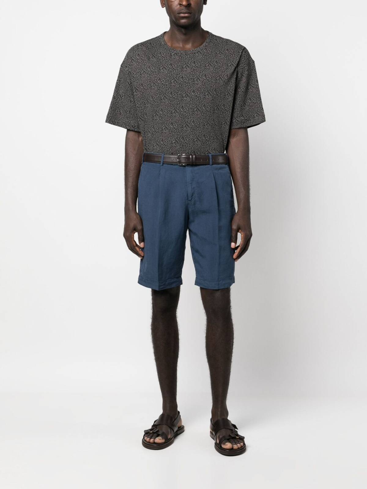 Trousers Shorts Pt Torino - Off-centre front button shorts