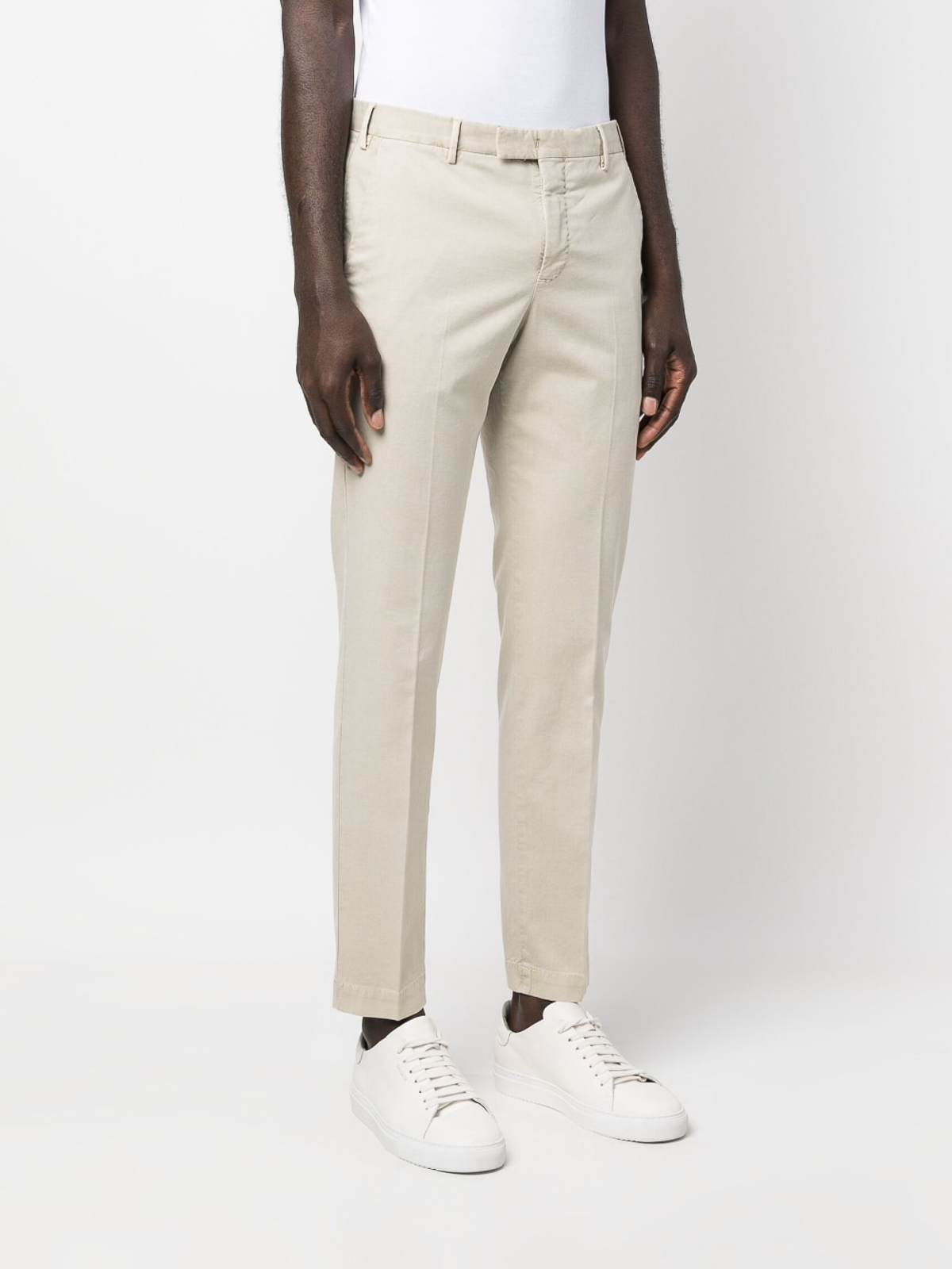 Shop Pt Torino Tailored Trousers In Beige