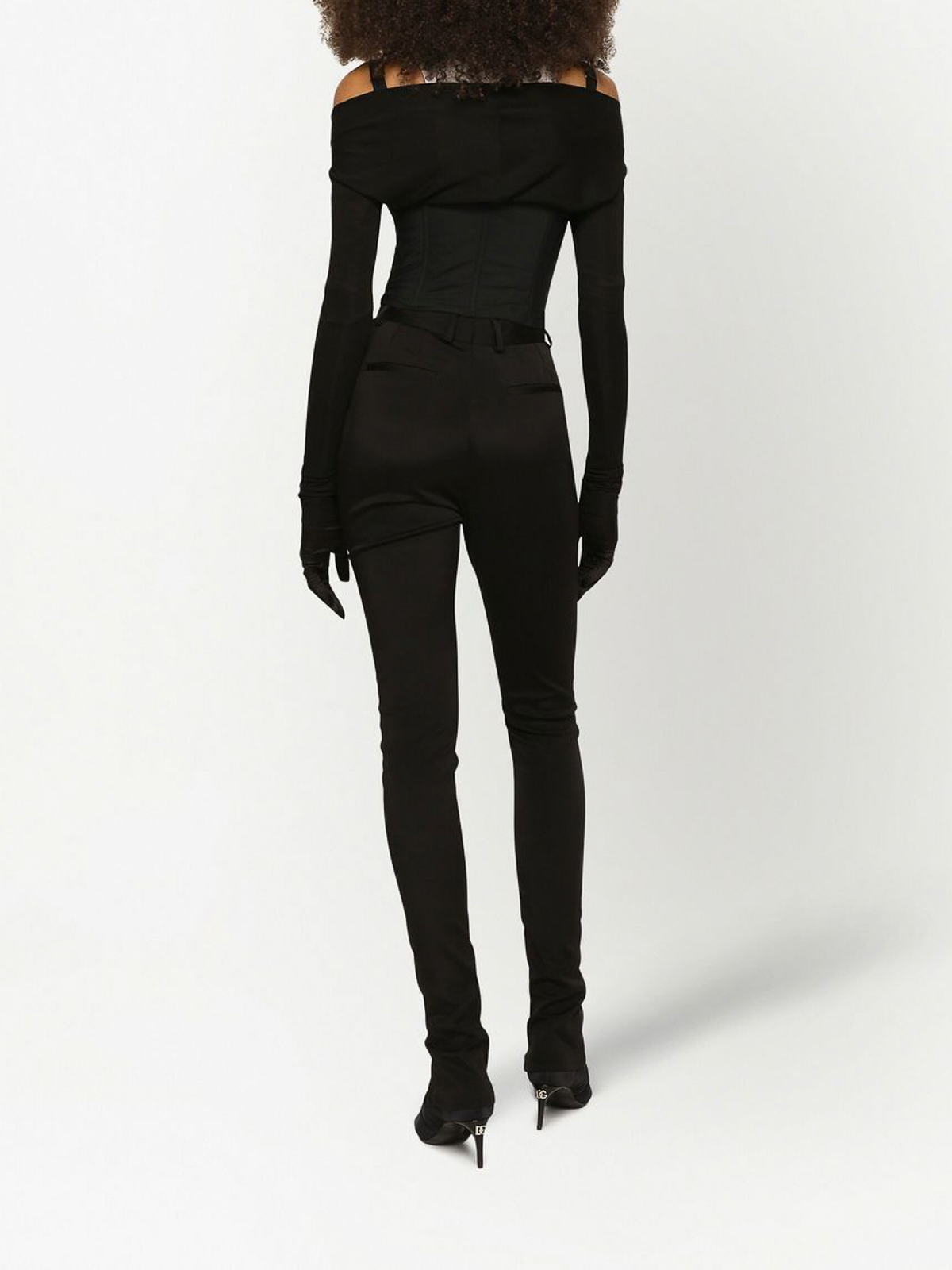 Shop Dolce & Gabbana Kim Skinny-fit Trousers In Black